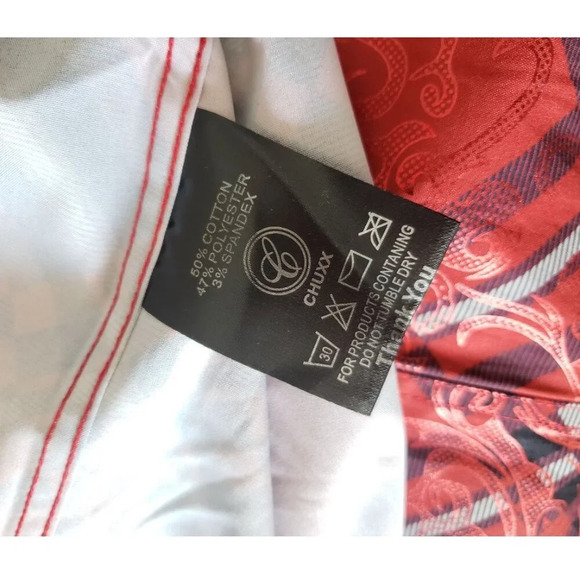 Mens Red Printed  Fashion Shirt Medium EUC - Picture 9 of 9